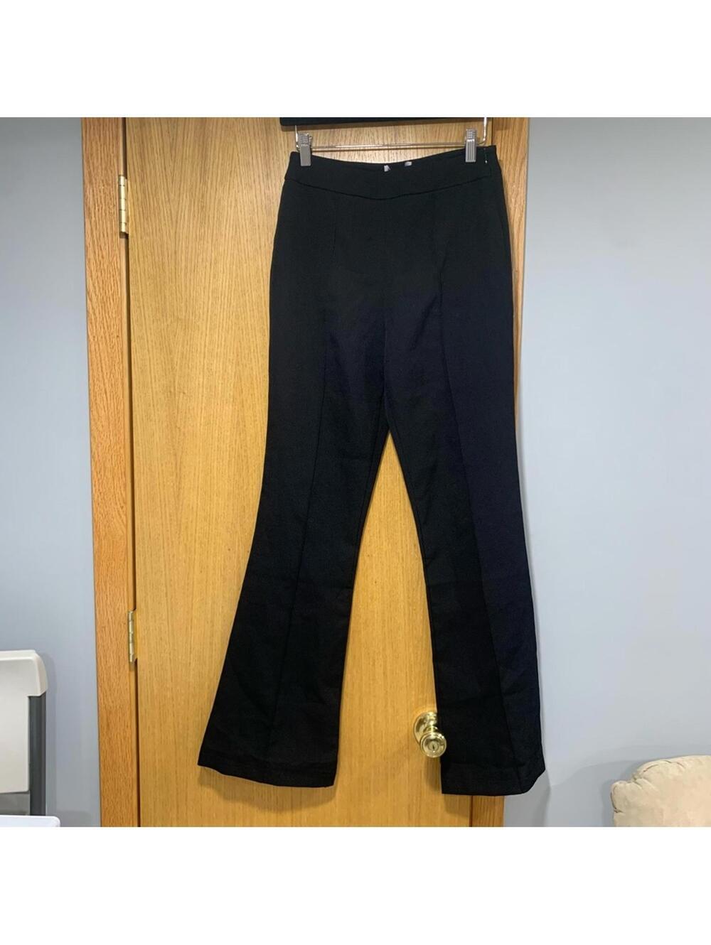 Princess Polly Black High Waisted Flare Pants - Size 4